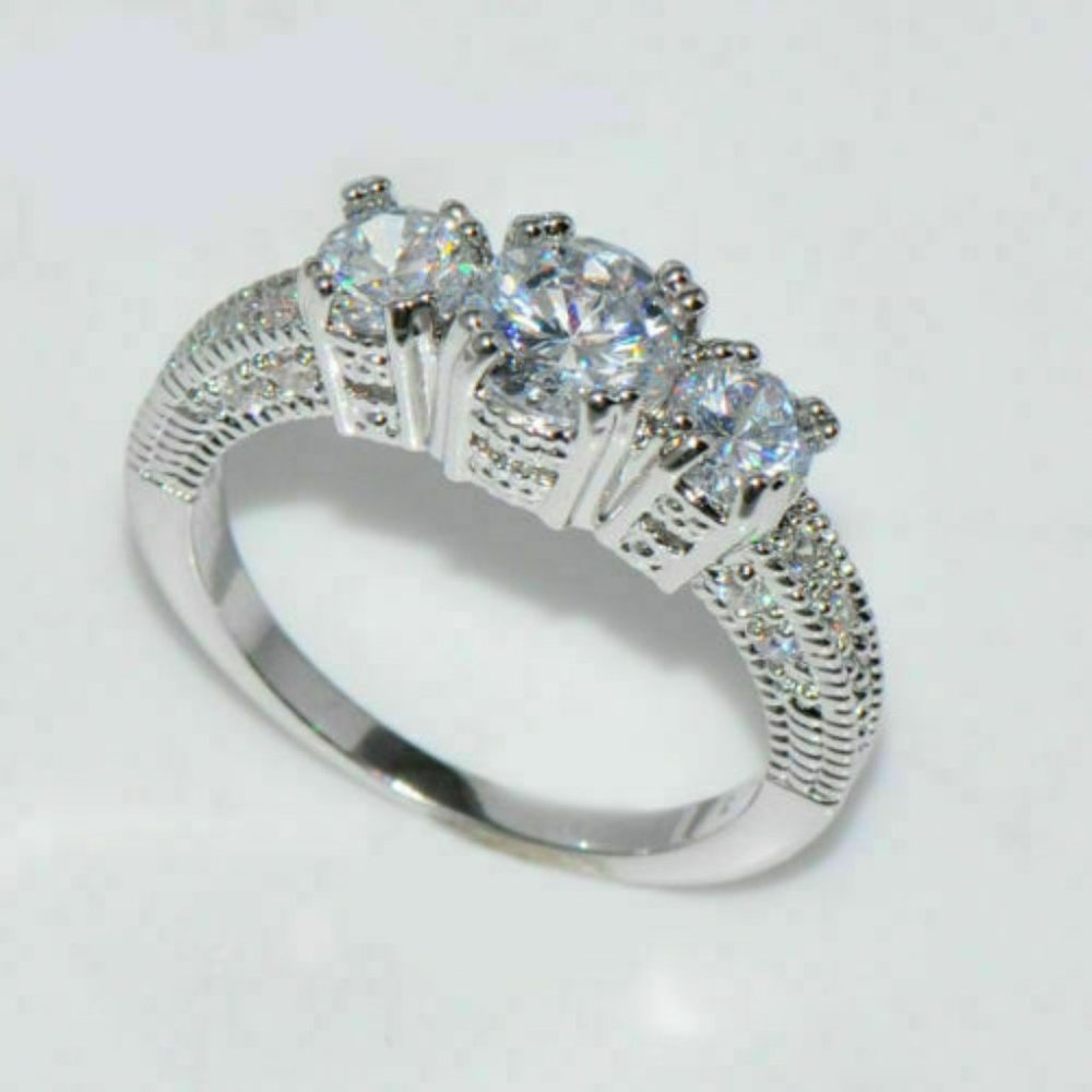 FINAL SALE Amazing White Sapphire .925 Silver Ring